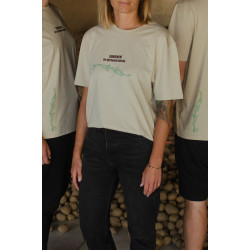 "ZAKORENENÍ NA SPRÁVNOM MIESTE" - béžové SOD tričko (2025, Svätopluk Mikyta)